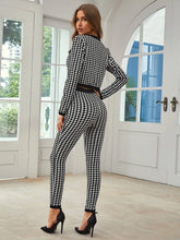 Houndstooth Print Jacket & Skinny Pants